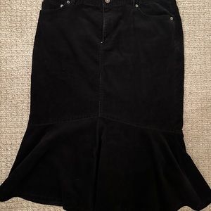 Ralph Lauren Black Corduroy Skirt Size 10